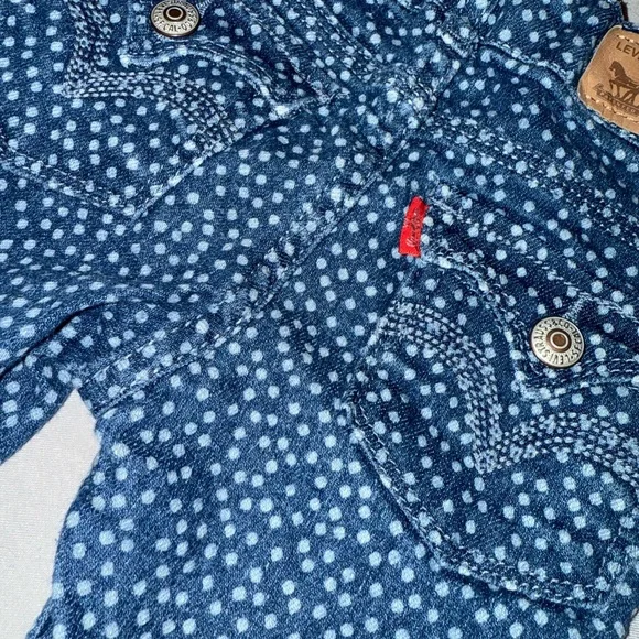 Levi's Bermuda Navy Denim Polka Dot Kids Shorts 2T - Picture 6 of 6